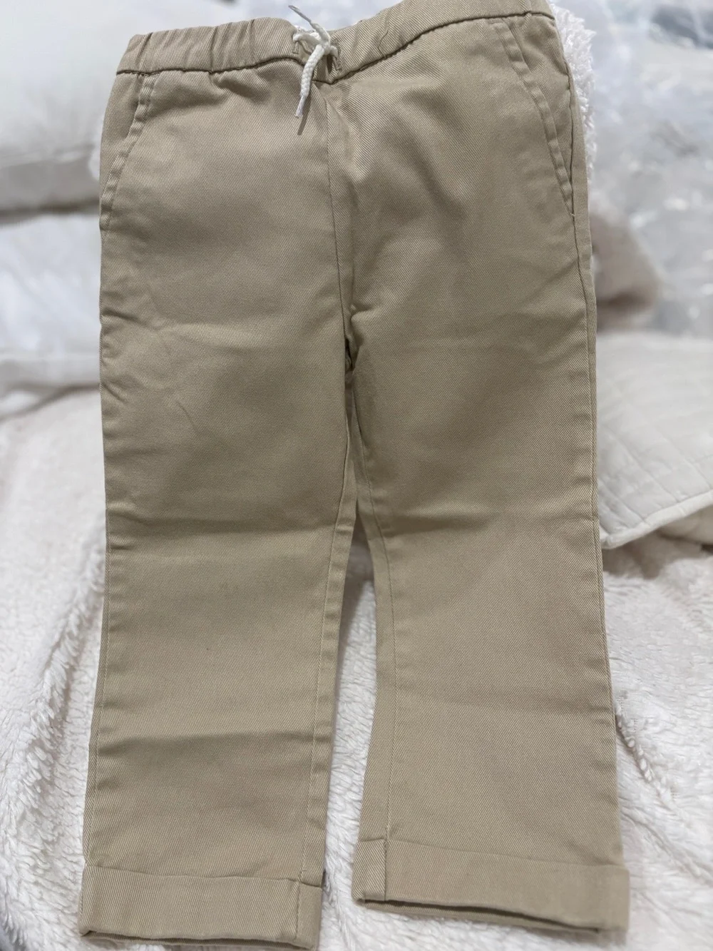 Janie and Jack Beige Pull-On Jogger Pants